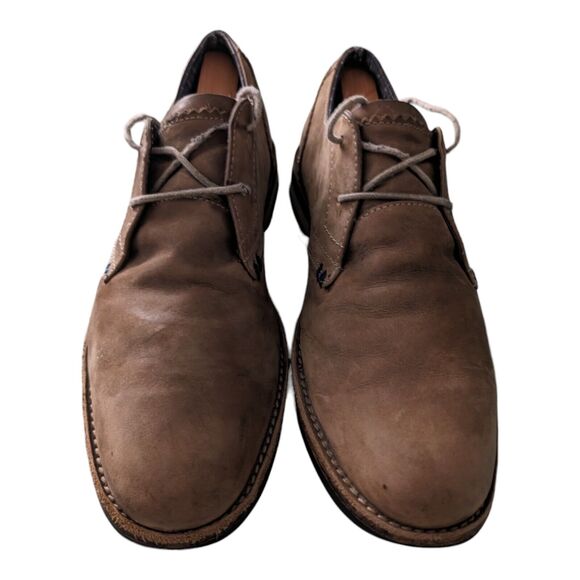 PENGUIN BY MUNSINGWEAR Wade Oxford Dress Shoes Men's Size 9 Leather Suede Tan - Picture 2 of 6